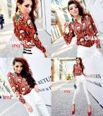 Fashion Style Skull Printed Blouse Red
